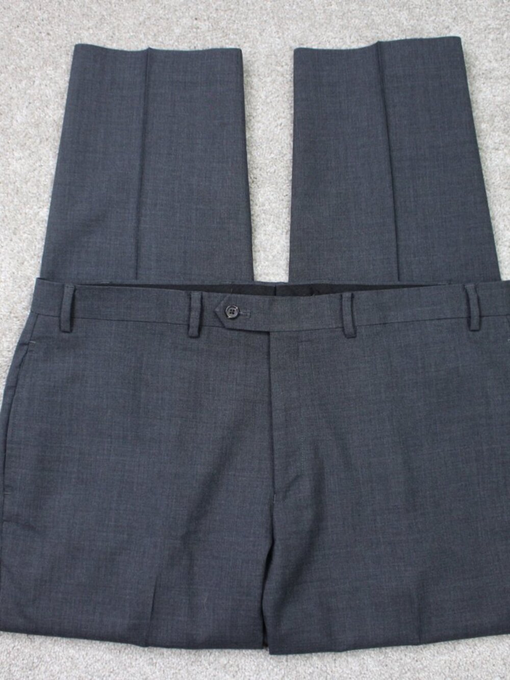 LAUREN Ralph Lauren Pants Mens 40x30 Gray Total Comfort 100% Wool Flat Front